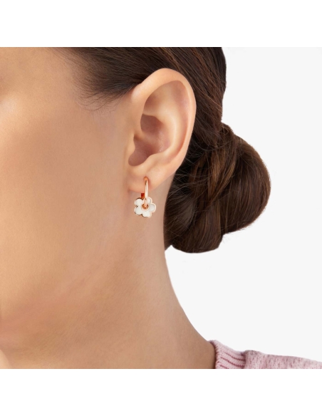 Orecchino fiore oro rosa e smalto cattedrale - mezzo paio