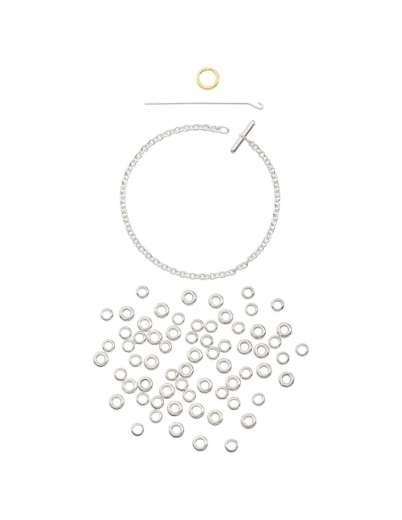Bracciale Rondelle argento con catena e anello brisè