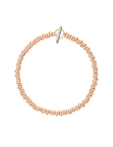 Bracciale Rondelle oro rosa con catena e anello brisè