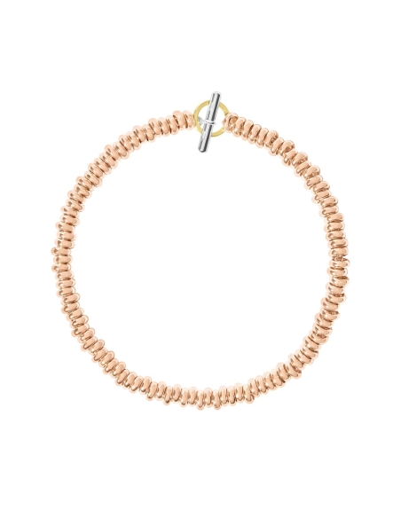 Bracciale Rondelle oro rosa con catena e anello brisè