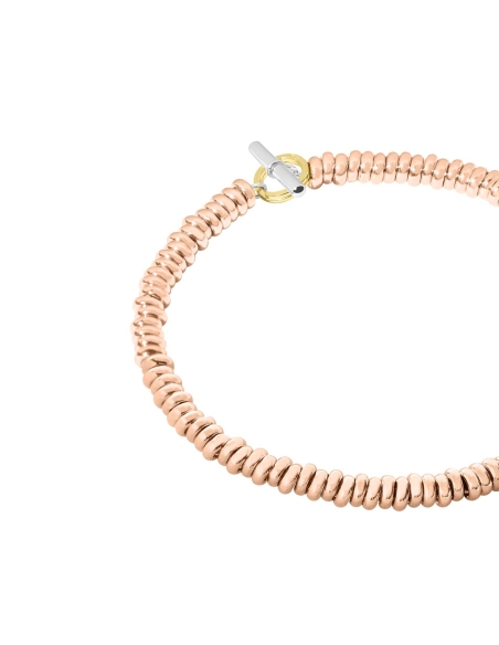 Bracciale Rondelle oro rosa con catena e anello brisè