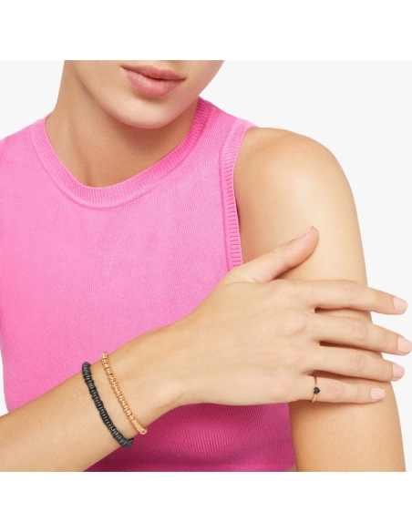Bracciale Rondelle oro rosa con catena e anello brisè