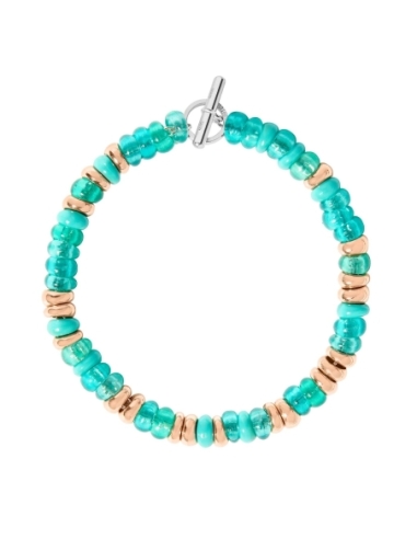 Bracciale Rondelle in plastica riciclata argento con catena e anello brisè