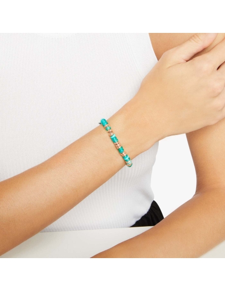Bracciale Rondelle in plastica riciclata argento con catena e anello brisè