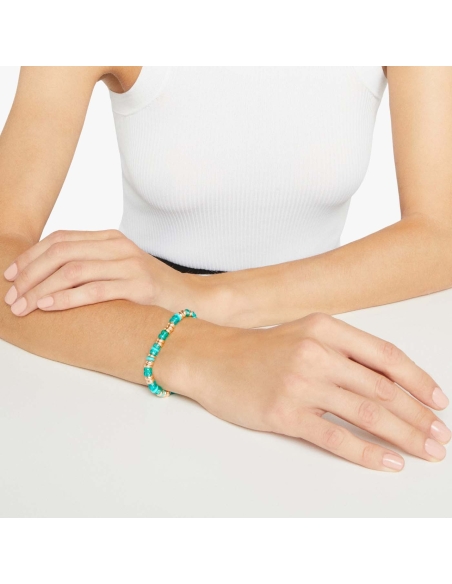 Bracciale Rondelle in plastica riciclata argento con catena e anello brisè