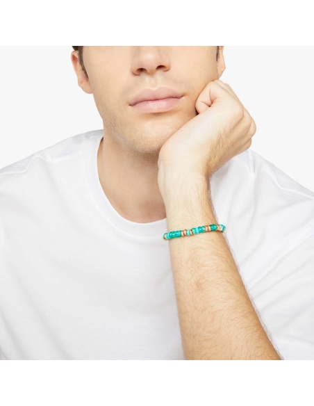 Bracciale Rondelle in plastica riciclata argento con catena e anello brisè