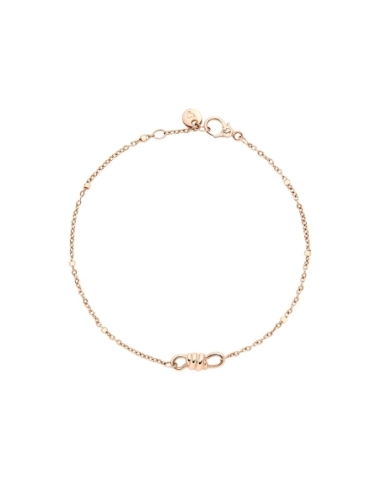 Bracciale Nodo con piastrina in oro rosa