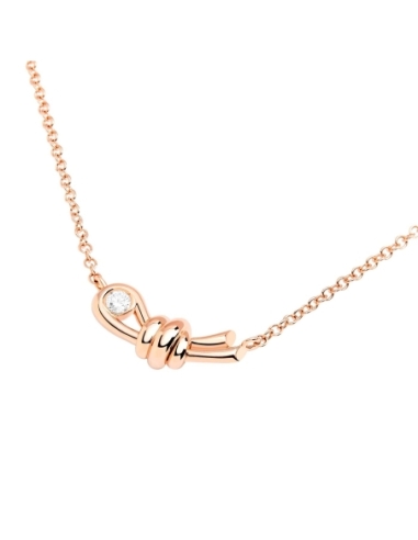 Collana Nodo con diamante e piastrina...