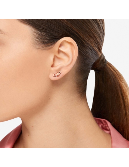 Orecchino stud Nodo in oro rosa - mezzo paio sinistro