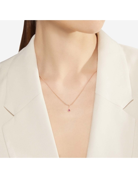 Ciondolo Bollicine con 1 zaffiro rosa modello piccolo