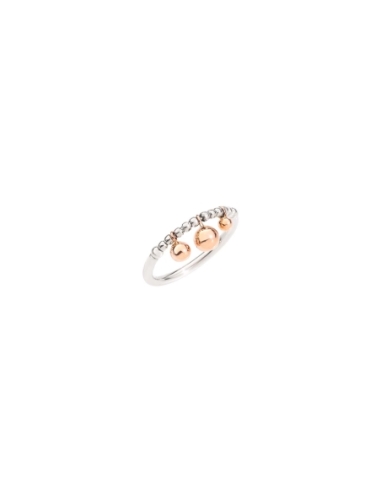 Anello Bollicine con sfere in oro rosa e argento