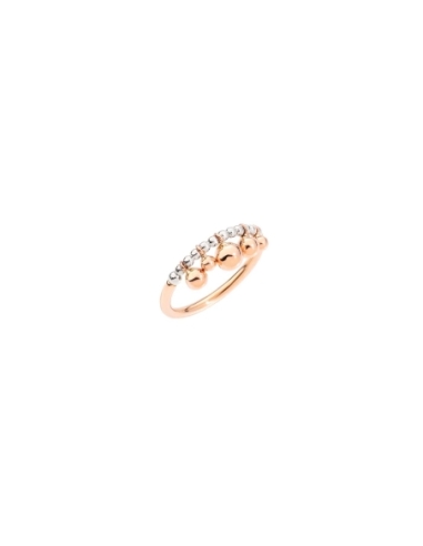 Anello Bollicine con sfere in oro rosa e argento