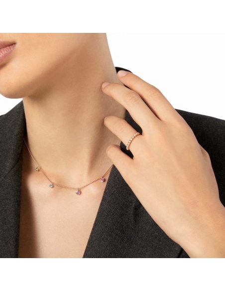 Anello Bollicine con 8 diamanti bianchi