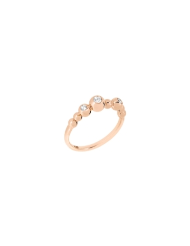 Anello Bollicine con 3 diamanti bianchi