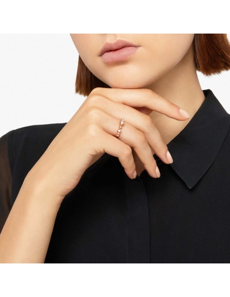 Anello Bollicine con 3 diamanti bianchi