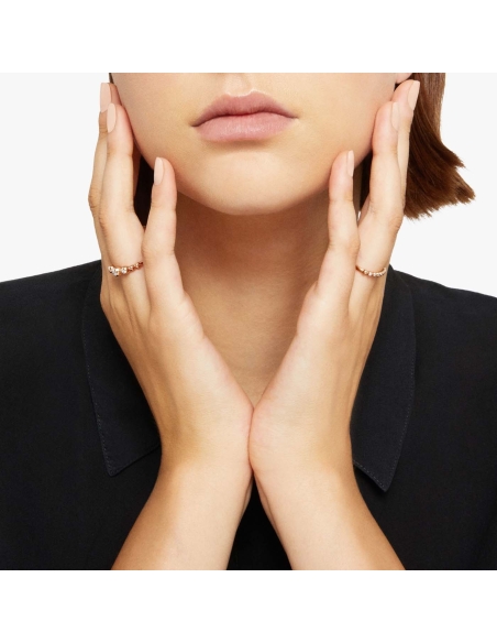 Anello Bollicine con 3 diamanti bianchi