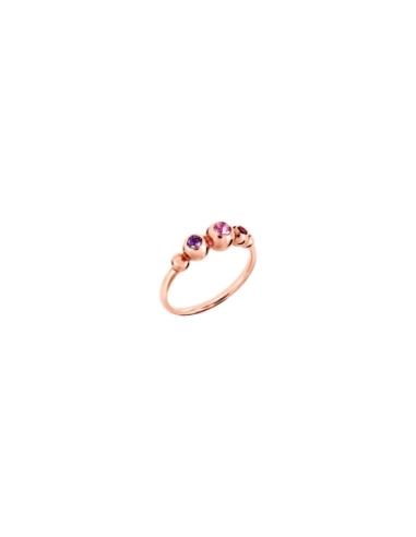 Anello Bollicine con zaffiro rosa rubino e ametista