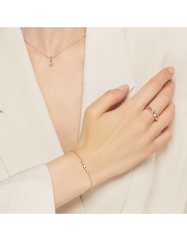 Bracciale Bollicine in oro rosa con...