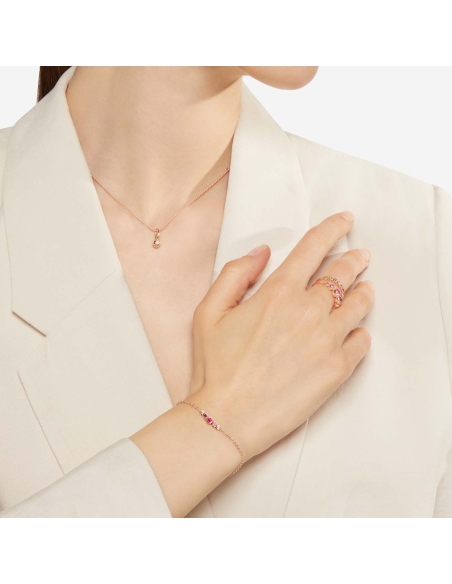 Bracciale Bollicine in oro rosa con pietre preziose