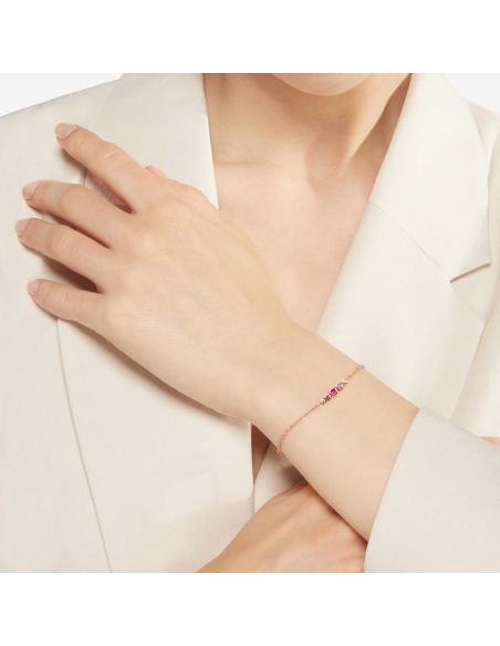 Bracciale Bollicine in oro rosa con pietre preziose