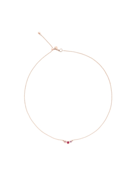 Collana Bollicine in oro rosa con pietre preziose