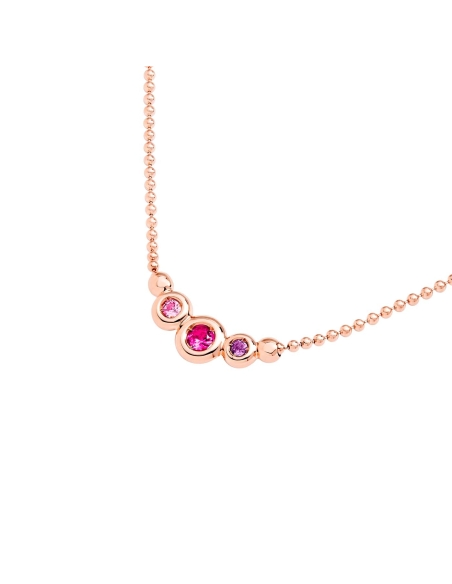 Collana Bollicine in oro rosa con pietre preziose