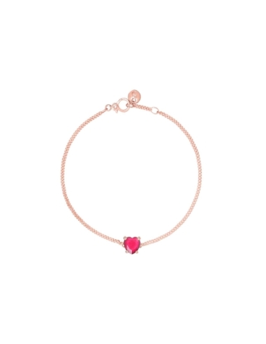 Bracciale Cuore con 1 rubino sintetico