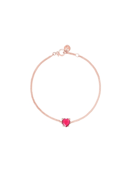 Bracciale Cuore con 1 rubino sintetico