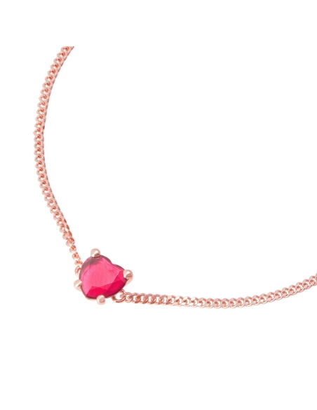 Bracciale Cuore con 1 rubino sintetico