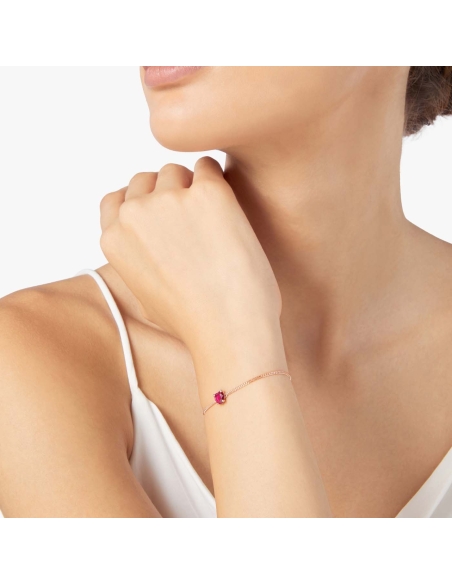 Bracciale Cuore con 1 rubino sintetico