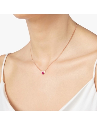 Collana Cuore con 1 rubino sintetico...