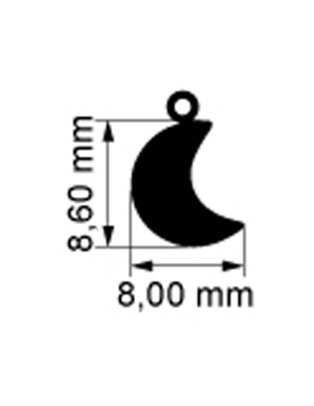 Ciondolo luna in oro rosa e diamanti brown