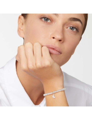 Ciondolo luna in oro rosa e 9 topazi...