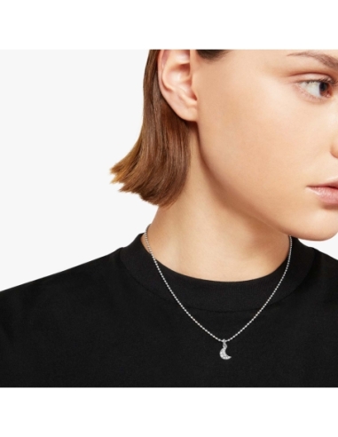 Ciondolo luna in oro bianco e 9...