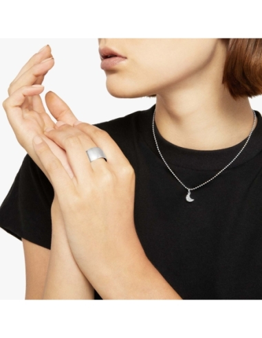 Ciondolo luna in oro bianco e 9...