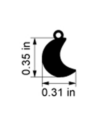 Ciondolo luna in oro bianco e 9...