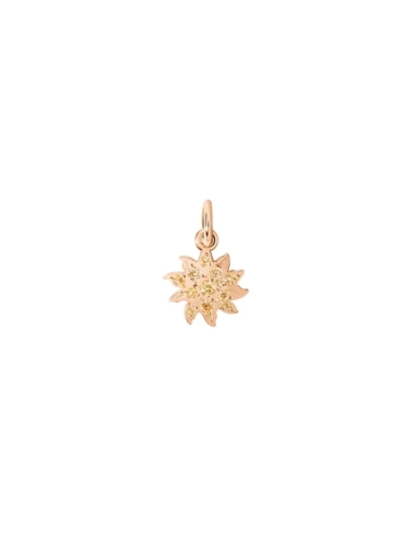 Ciondolo sole in oro rosa e 12 diamanti brown