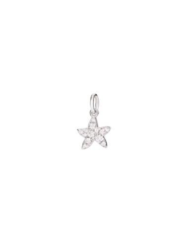 Ciondolo Stellina in oro bianco e diamanti bianchi