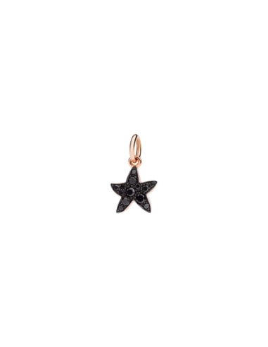 Ciondolo Stellina in oro rosa e 13 diamanti black