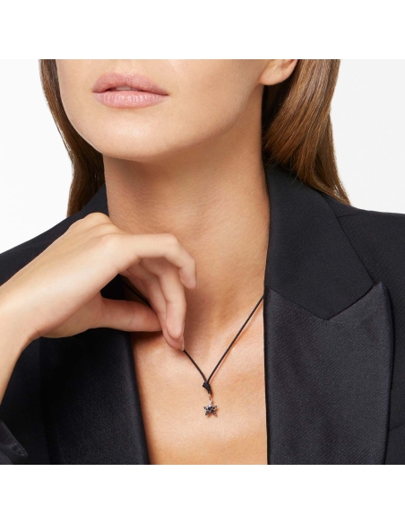Ciondolo Stellina in oro rosa e 13 diamanti black