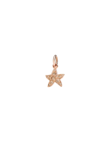 Ciondolo Stellina in oro rosa e 13 diamanti brown