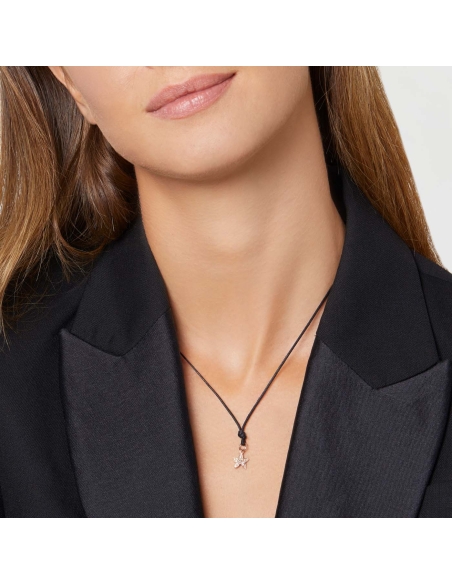 Ciondolo Stellina in oro rosa e 13 diamanti brown