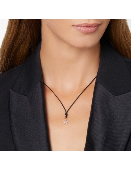 Ciondolo Stellina in oro rosa e 13 diamanti brown