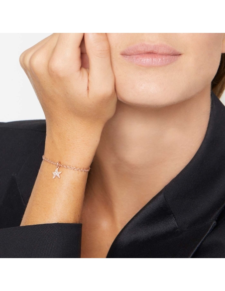 Ciondolo Stellina in oro rosa e 13 diamanti brown