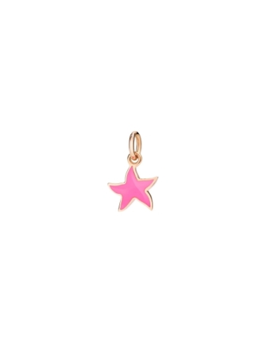 Ciondolo Stellina in oro rosa e smalto rosa fluo
