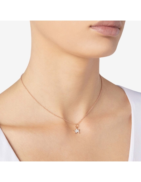 Ciondolo Stellina in oro rosa e smalto madreperla