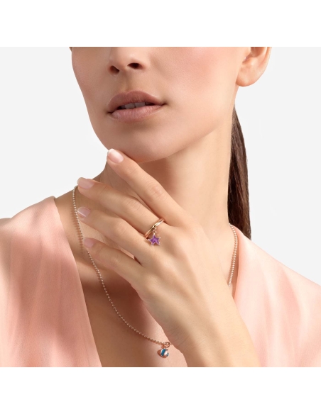 Charm Stellina con smalto viola