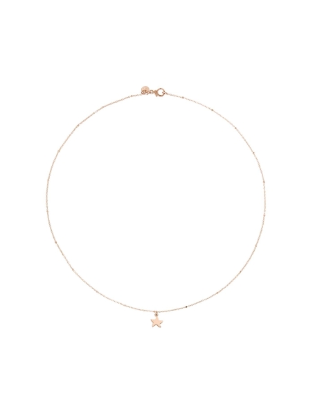 Collana in oro rosa e bianco con ciondolo Stellina modello mini