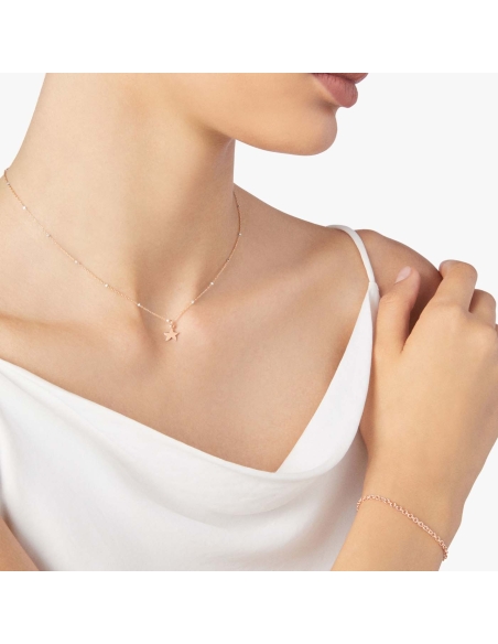Collana in oro rosa e bianco con ciondolo Stellina modello mini