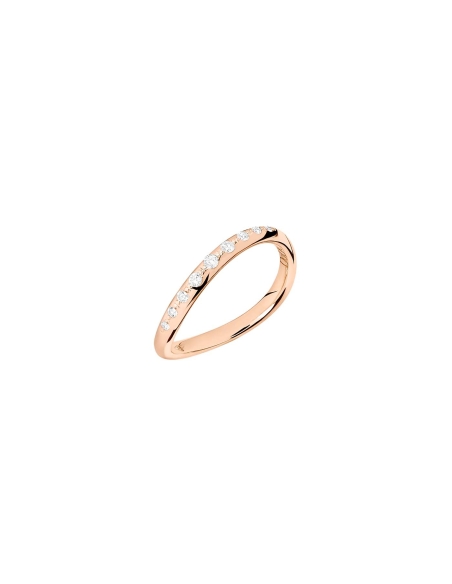 Anello wave Essentials in oro con diamanti bianchi